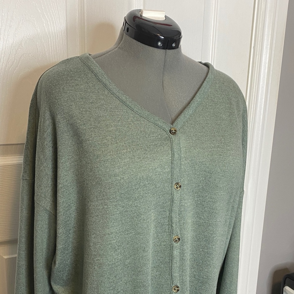 Sonoma Sage Tie-Front Button V-Neck Maternity Top Casual L - Picture 3 of 14